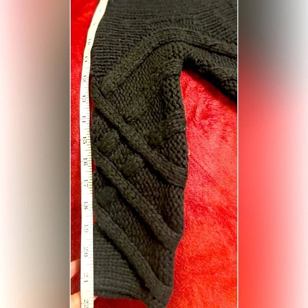 Theory Cardigan Women 2 Cotton Wool Cashmere Blend Black  Scarf Attach - Picture 13 of 15